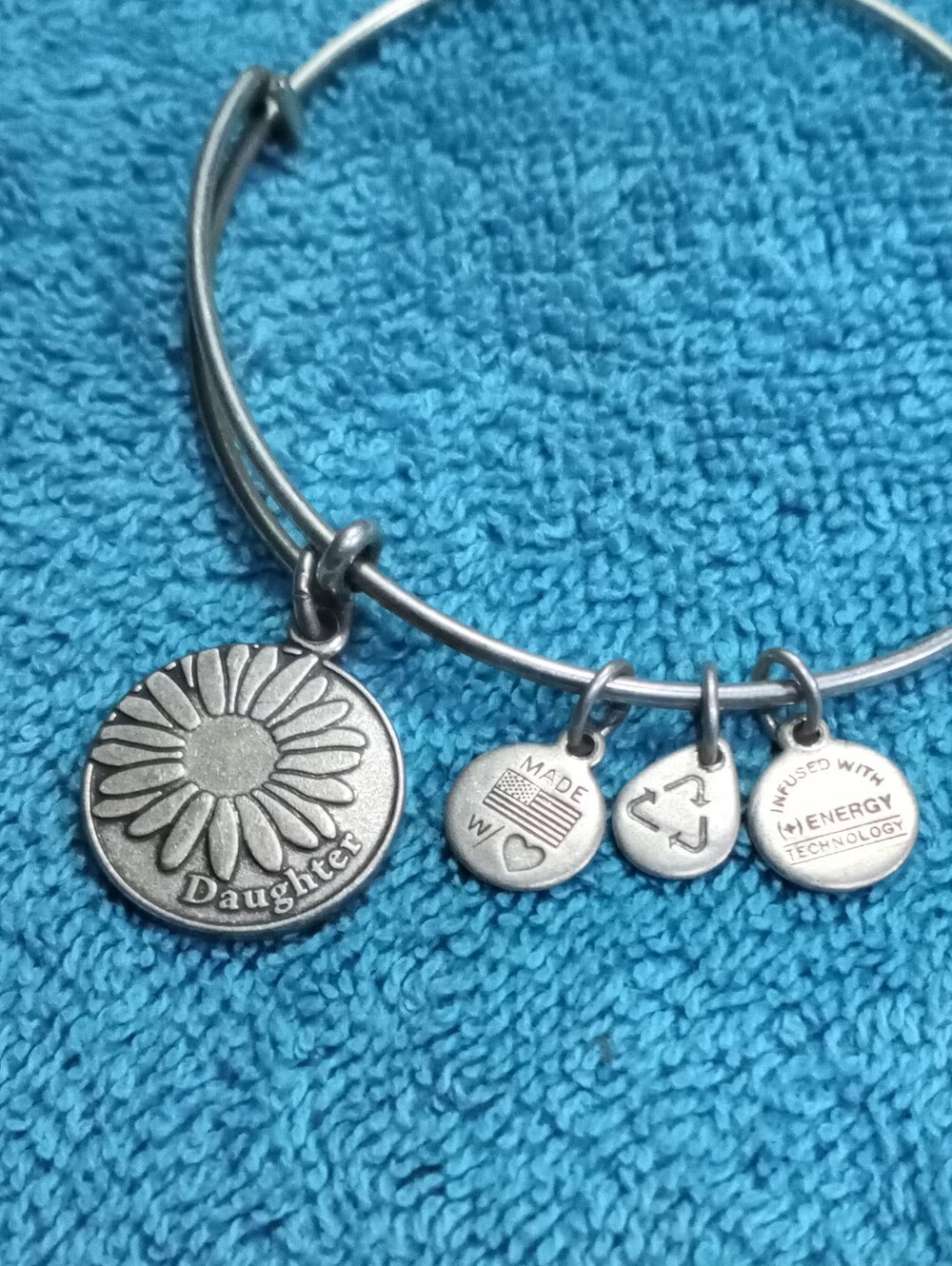 Silver 'Daughter' Charm Bangle Bracelet - Alex And Ani